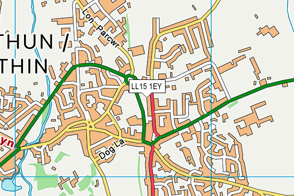 LL15 1EY map - OS VectorMap District (Ordnance Survey)