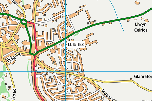 LL15 1EZ map - OS VectorMap District (Ordnance Survey)