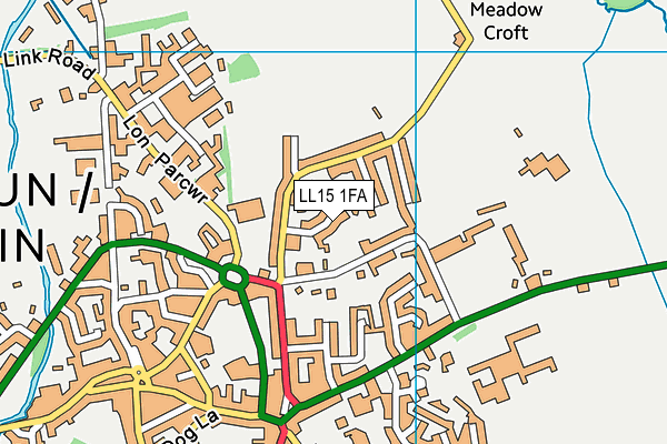 LL15 1FA map - OS VectorMap District (Ordnance Survey)