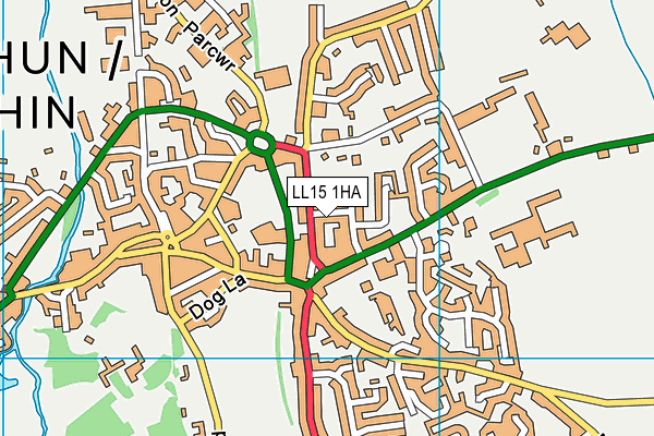 LL15 1HA map - OS VectorMap District (Ordnance Survey)