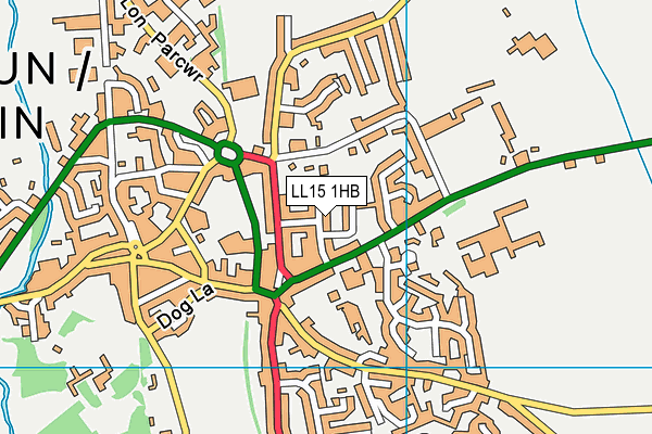 LL15 1HB map - OS VectorMap District (Ordnance Survey)