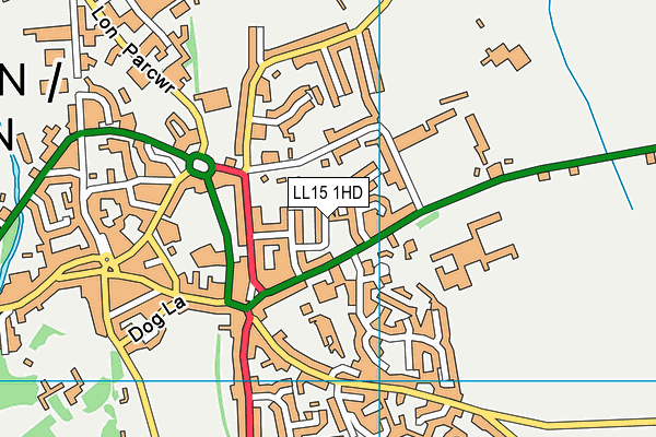 LL15 1HD map - OS VectorMap District (Ordnance Survey)