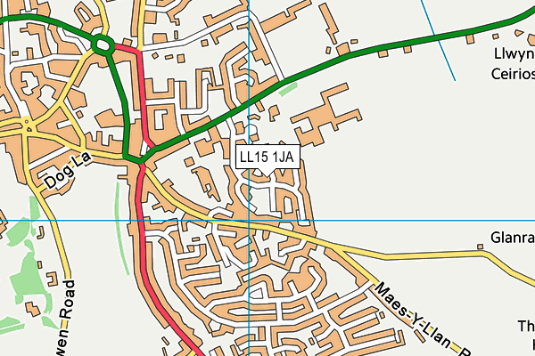 LL15 1JA map - OS VectorMap District (Ordnance Survey)