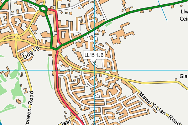 LL15 1JB map - OS VectorMap District (Ordnance Survey)