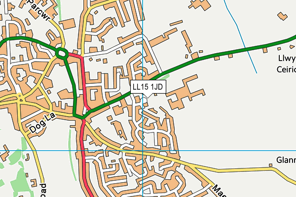LL15 1JD map - OS VectorMap District (Ordnance Survey)