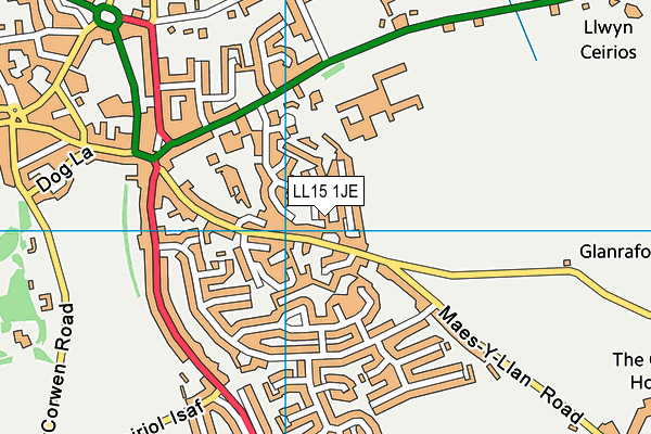 LL15 1JE map - OS VectorMap District (Ordnance Survey)