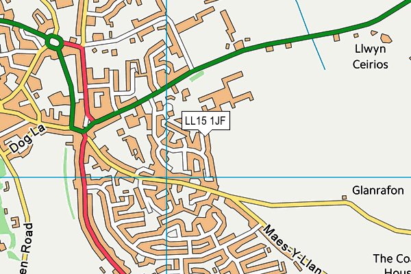 LL15 1JF map - OS VectorMap District (Ordnance Survey)