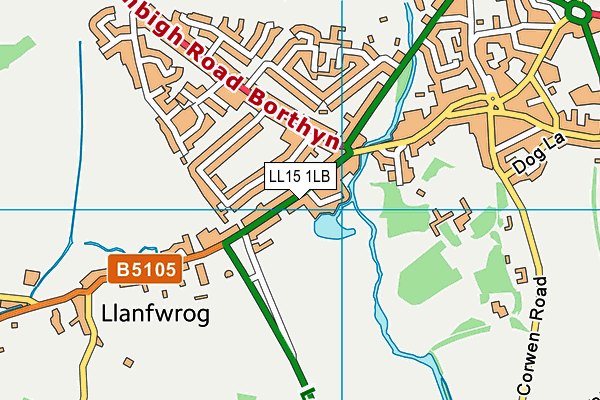 LL15 1LB map - OS VectorMap District (Ordnance Survey)