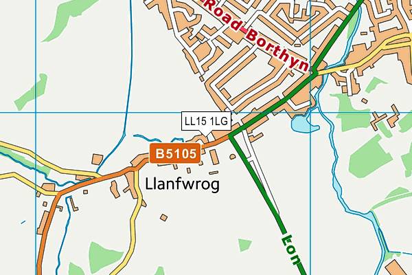 LL15 1LG map - OS VectorMap District (Ordnance Survey)