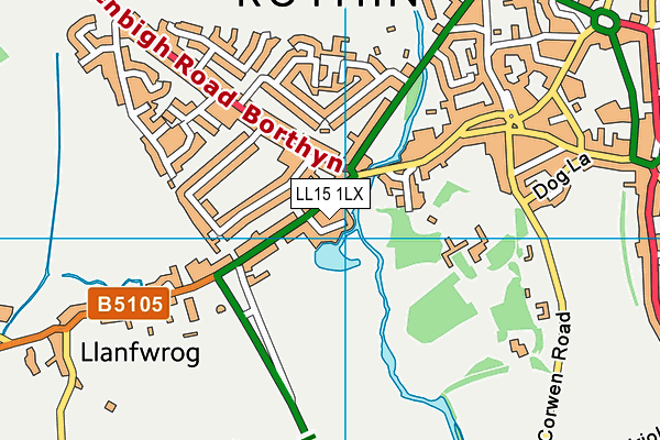 LL15 1LX map - OS VectorMap District (Ordnance Survey)