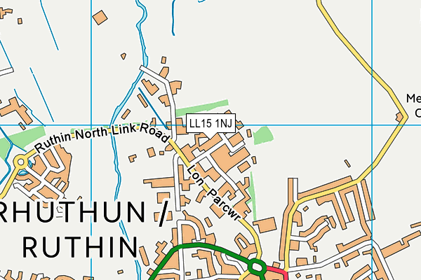 LL15 1NJ map - OS VectorMap District (Ordnance Survey)