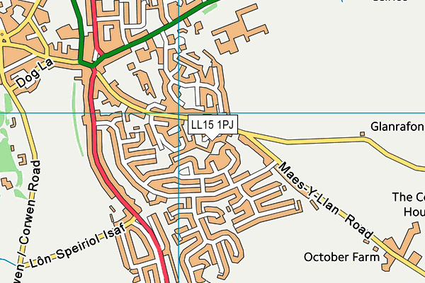 LL15 1PJ map - OS VectorMap District (Ordnance Survey)
