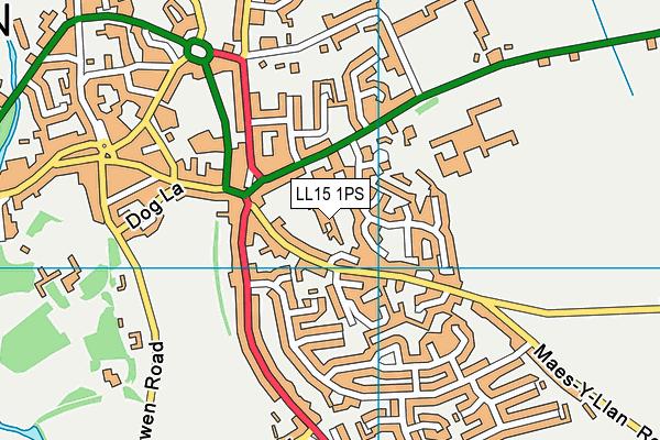 LL15 1PS map - OS VectorMap District (Ordnance Survey)