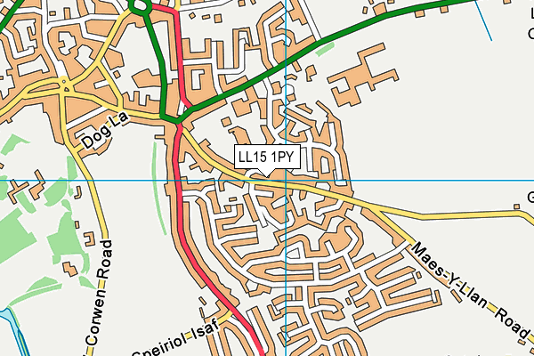 LL15 1PY map - OS VectorMap District (Ordnance Survey)