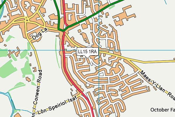 LL15 1RA map - OS VectorMap District (Ordnance Survey)