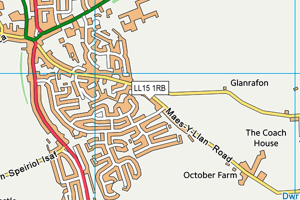 LL15 1RB map - OS VectorMap District (Ordnance Survey)