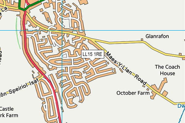 LL15 1RE map - OS VectorMap District (Ordnance Survey)