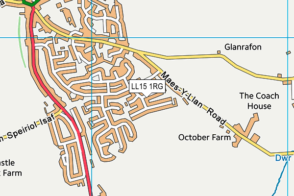 LL15 1RG map - OS VectorMap District (Ordnance Survey)