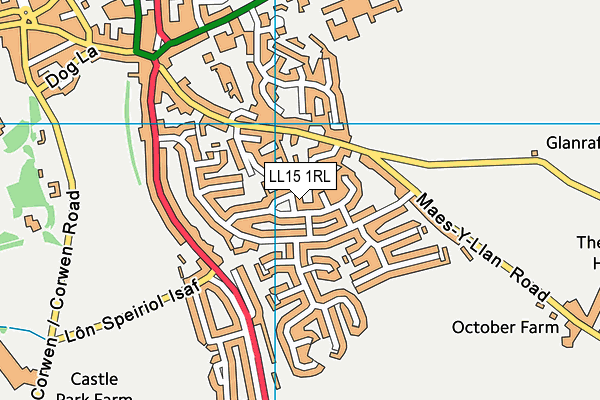 LL15 1RL map - OS VectorMap District (Ordnance Survey)