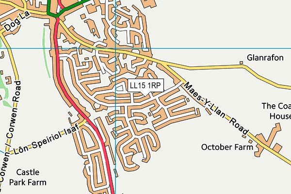 LL15 1RP map - OS VectorMap District (Ordnance Survey)