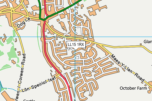LL15 1RX map - OS VectorMap District (Ordnance Survey)