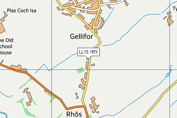 LL15 1RY map - OS VectorMap District (Ordnance Survey)