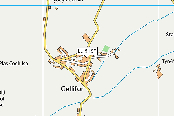 LL15 1SF map - OS VectorMap District (Ordnance Survey)