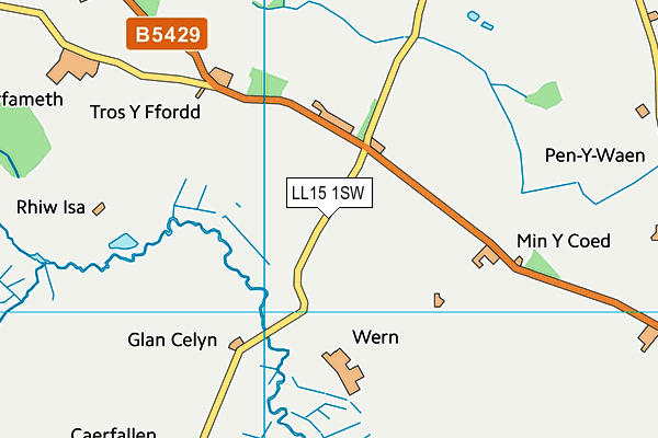 LL15 1SW map - OS VectorMap District (Ordnance Survey)