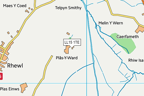 LL15 1TE map - OS VectorMap District (Ordnance Survey)
