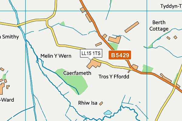 LL15 1TS map - OS VectorMap District (Ordnance Survey)
