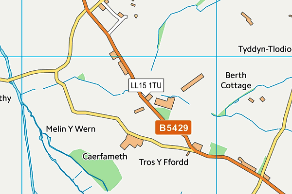 LL15 1TU map - OS VectorMap District (Ordnance Survey)