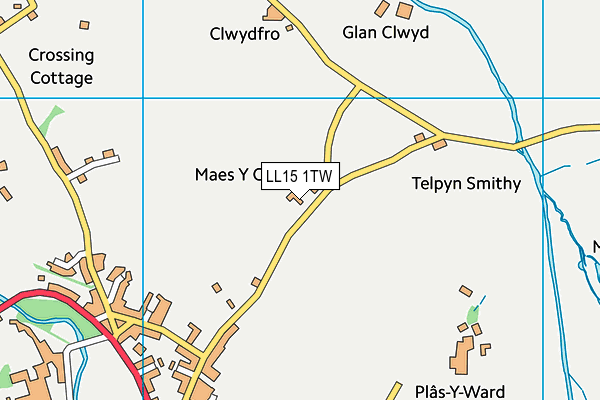 LL15 1TW map - OS VectorMap District (Ordnance Survey)