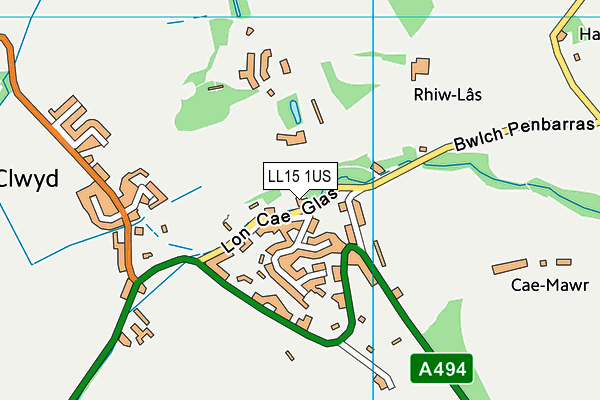 LL15 1US map - OS VectorMap District (Ordnance Survey)