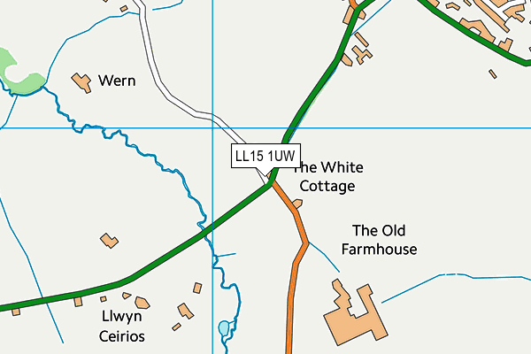 LL15 1UW map - OS VectorMap District (Ordnance Survey)