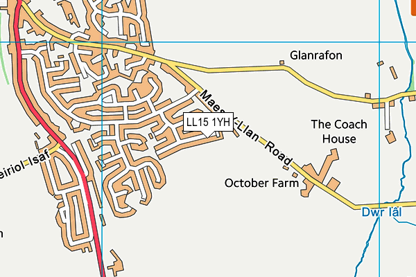 LL15 1YH map - OS VectorMap District (Ordnance Survey)