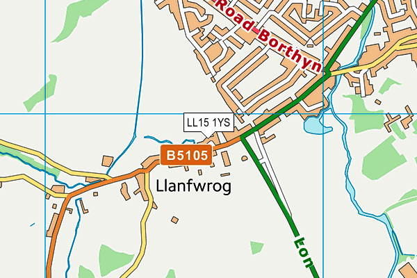 LL15 1YS map - OS VectorMap District (Ordnance Survey)