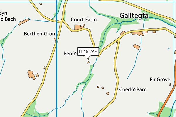 LL15 2AF map - OS VectorMap District (Ordnance Survey)