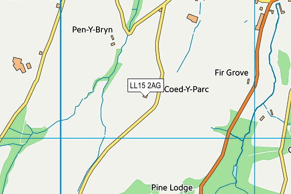 LL15 2AG map - OS VectorMap District (Ordnance Survey)