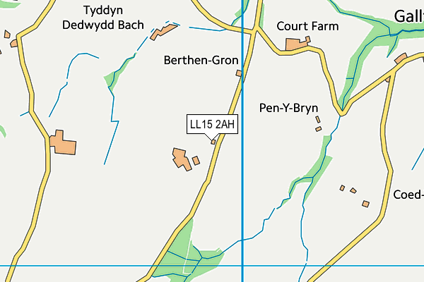 LL15 2AH map - OS VectorMap District (Ordnance Survey)