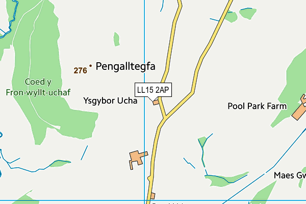 LL15 2AP map - OS VectorMap District (Ordnance Survey)