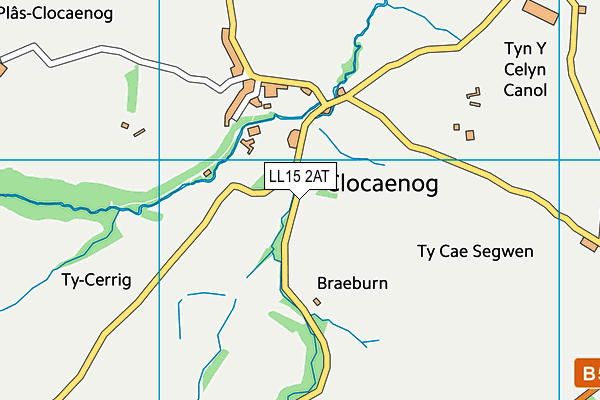 LL15 2AT map - OS VectorMap District (Ordnance Survey)