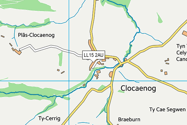 LL15 2AU map - OS VectorMap District (Ordnance Survey)