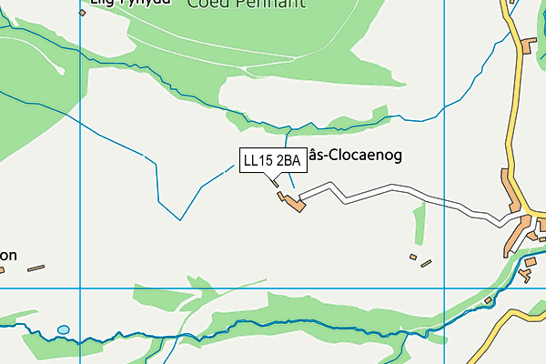LL15 2BA map - OS VectorMap District (Ordnance Survey)