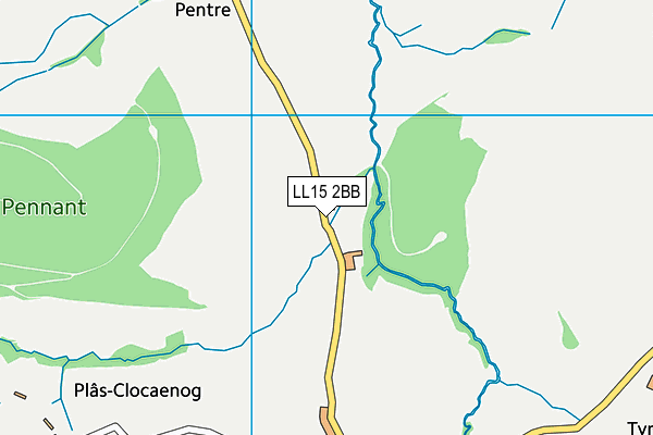 LL15 2BB map - OS VectorMap District (Ordnance Survey)