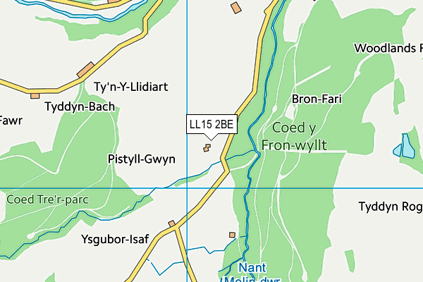 LL15 2BE map - OS VectorMap District (Ordnance Survey)