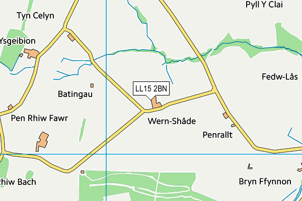 LL15 2BN map - OS VectorMap District (Ordnance Survey)