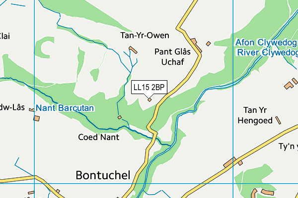 LL15 2BP map - OS VectorMap District (Ordnance Survey)