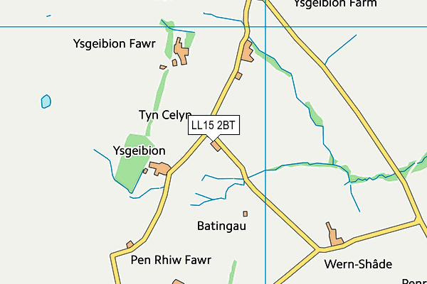 LL15 2BT map - OS VectorMap District (Ordnance Survey)