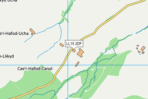 LL15 2DF map - OS VectorMap District (Ordnance Survey)