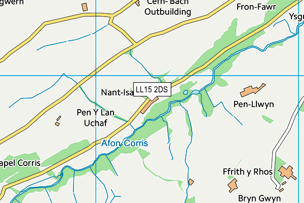 LL15 2DS map - OS VectorMap District (Ordnance Survey)